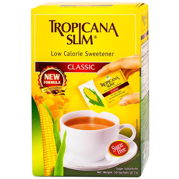 Đường bắp ăn kiêng Tropicana Slim Classic cho người tiểu đường 2g x 50 gói