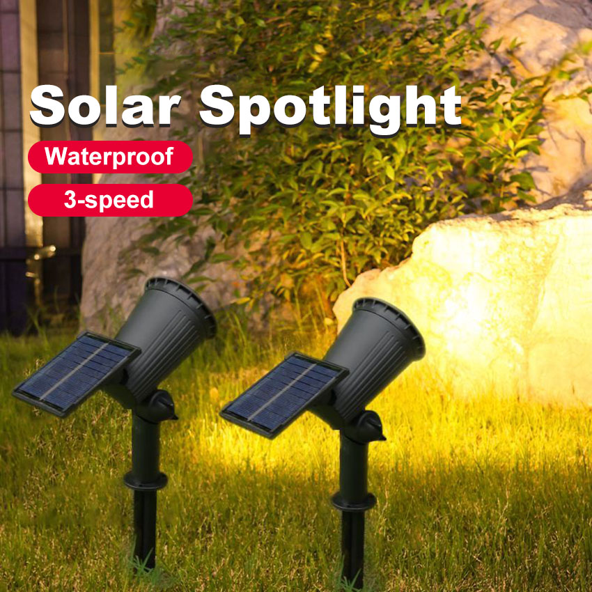 Solar Spot Light Wall Lamp Super Bright Outdoor Landscape Light Courtyard Garden Villa Decorative Warm White Lighting Buried Ground Spotlights
