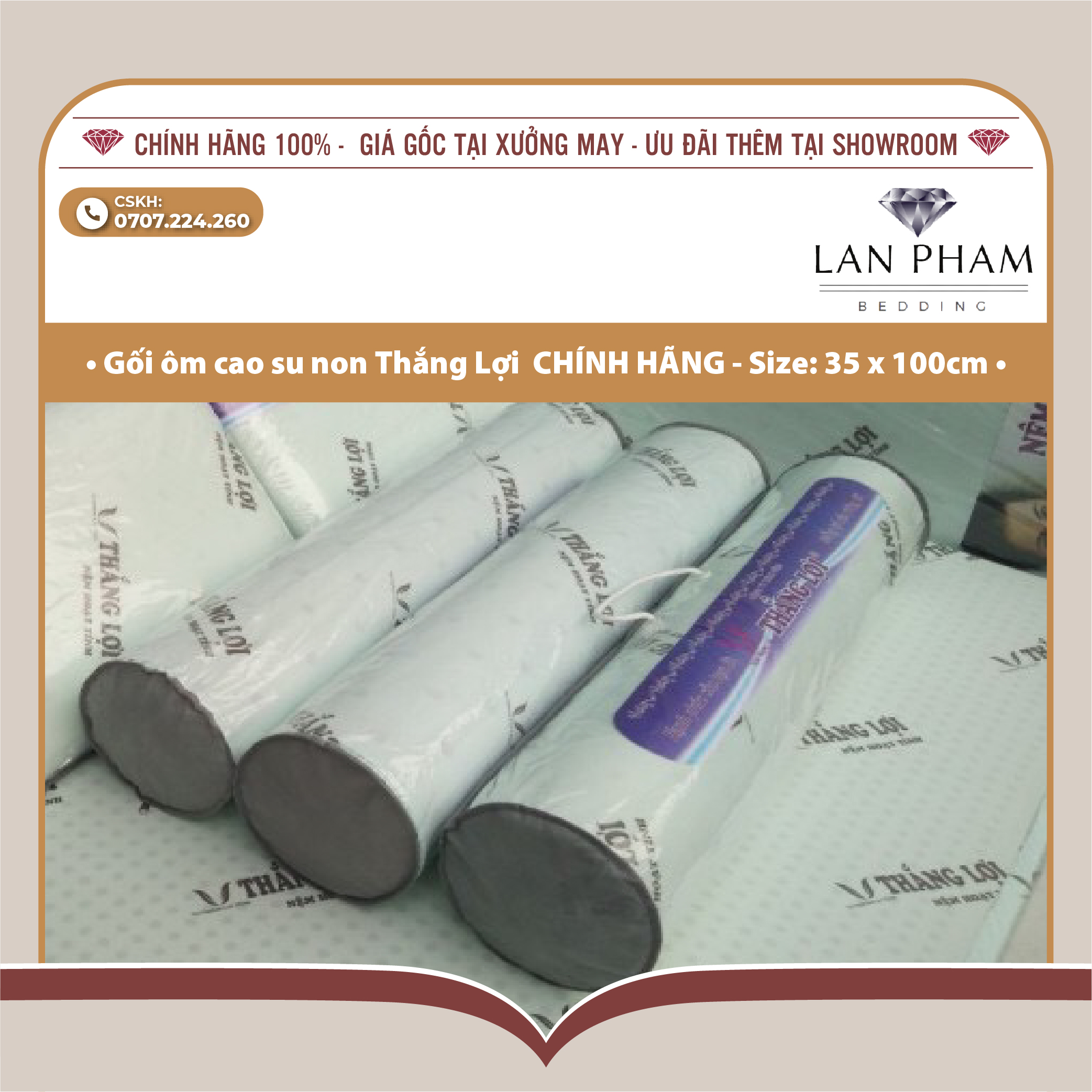 Gối Ôm Cao Su Non Mousse Thắng Lợi Nguyên Khối Chắc Chắn, Không Biến Dạng, Lún Xẹp