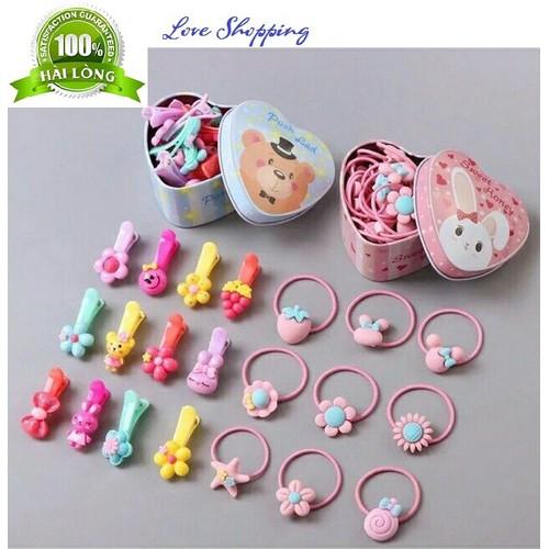 Hộp 20 dây cột tóc, dây cột tóc cho bé yêu