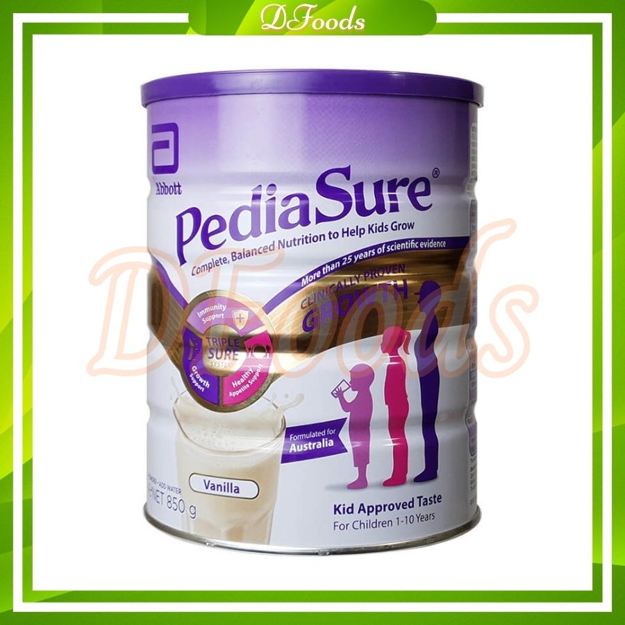 Thùng 3 lon sữa bột pediasure úc vanilla nắp tím 850g