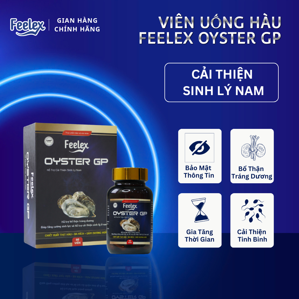 Viên uống tinh chất hàu Feelex Oyster GP bổ thận tráng dương, tăng cường sinh lý nam giới, hộp 60 viên