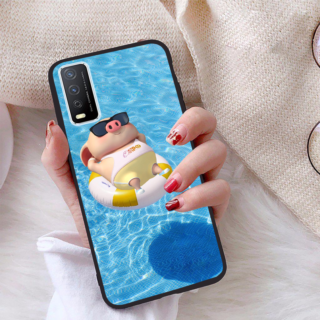 Ốp lưng Vivo Y12S viền dẻo TPU BST Pig Cute