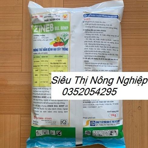 Zineb bul 80wp gói 1kg - Phòng trừ nấm bệnh hại cây trồng