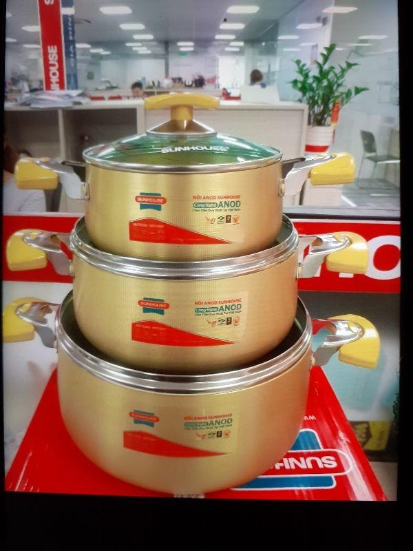 Bộ nồi sunhouse hộp kim nhôm cao cấp model sh883 giảm 85k