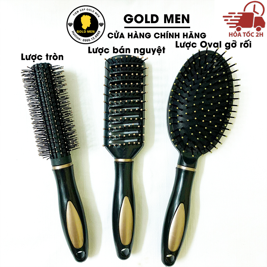Lược Tròn, lược bán nguyệt, lược Oval gỡ rối tóc cao cấp - Lược sấy uốn