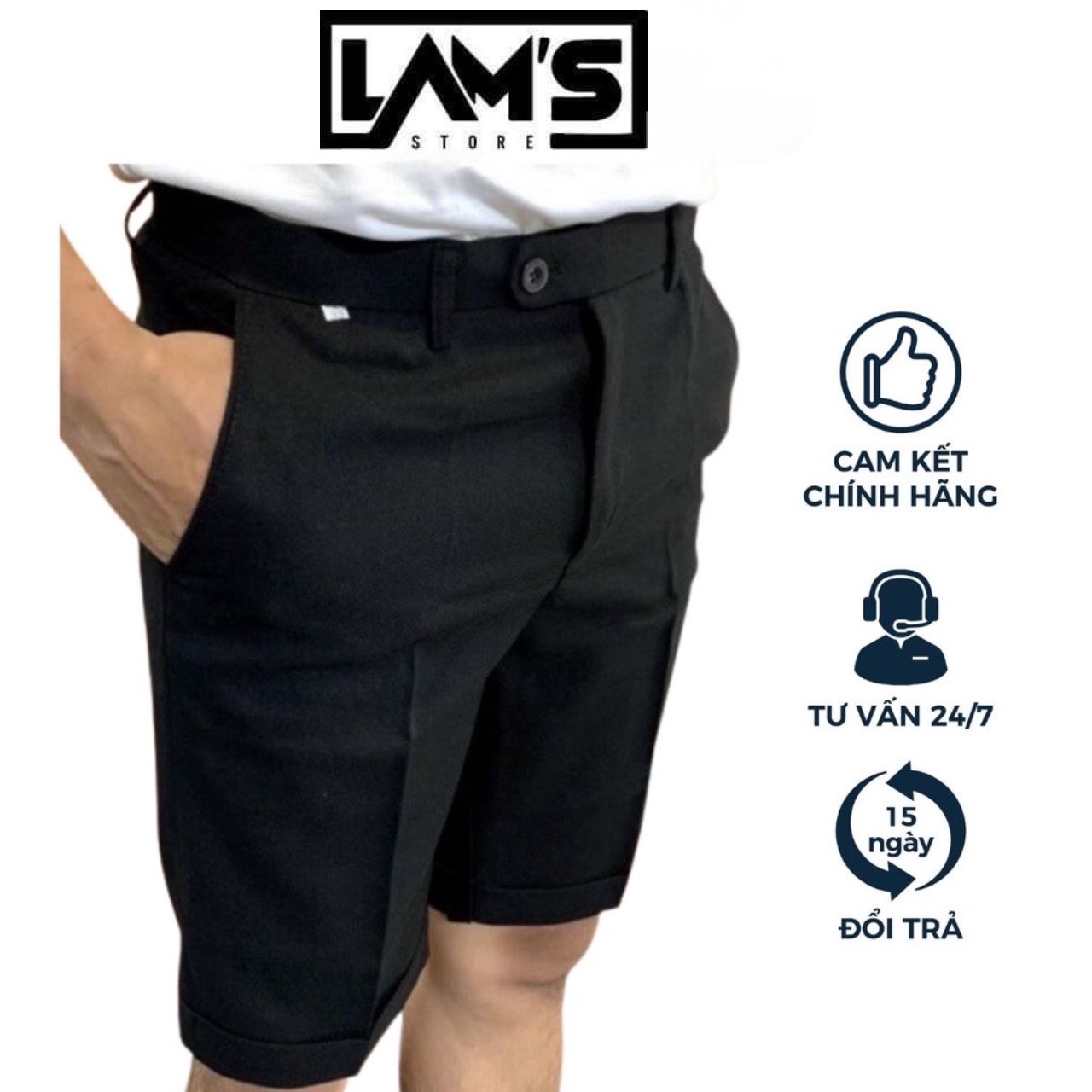 Quần short Nam Tây âu chất vải chéo co giãn, quần sooc, quần Ngố nam body
