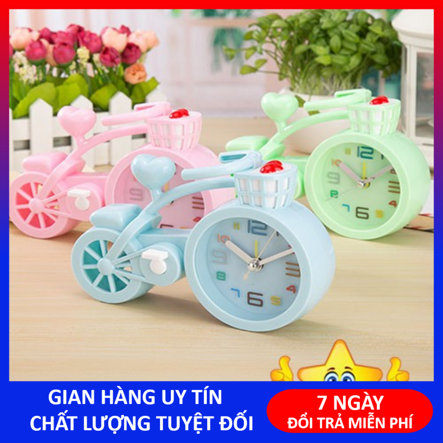 Đồng hồ báo thức để bàn hình XE ĐẠP dễ thương