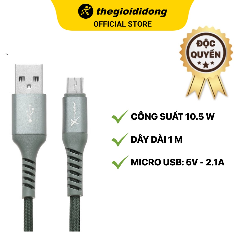 Cáp micro 1m evalu ltm -01 xám hàng like new giá rẻ chính hãng 100% bảo hành 12 tháng