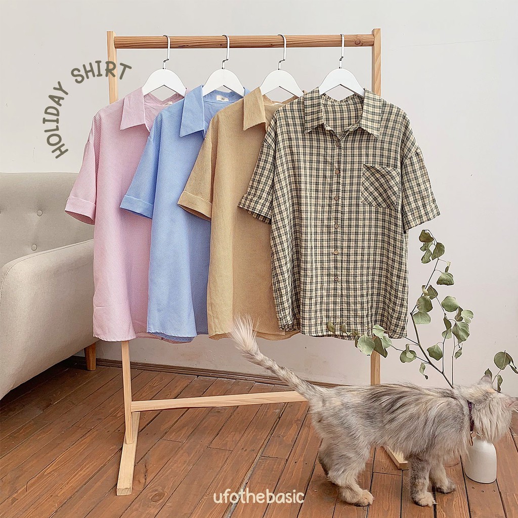Áo sơ mi ngắn tay caro - bst holiday shirt 07/2021 - by ufo.thebasic