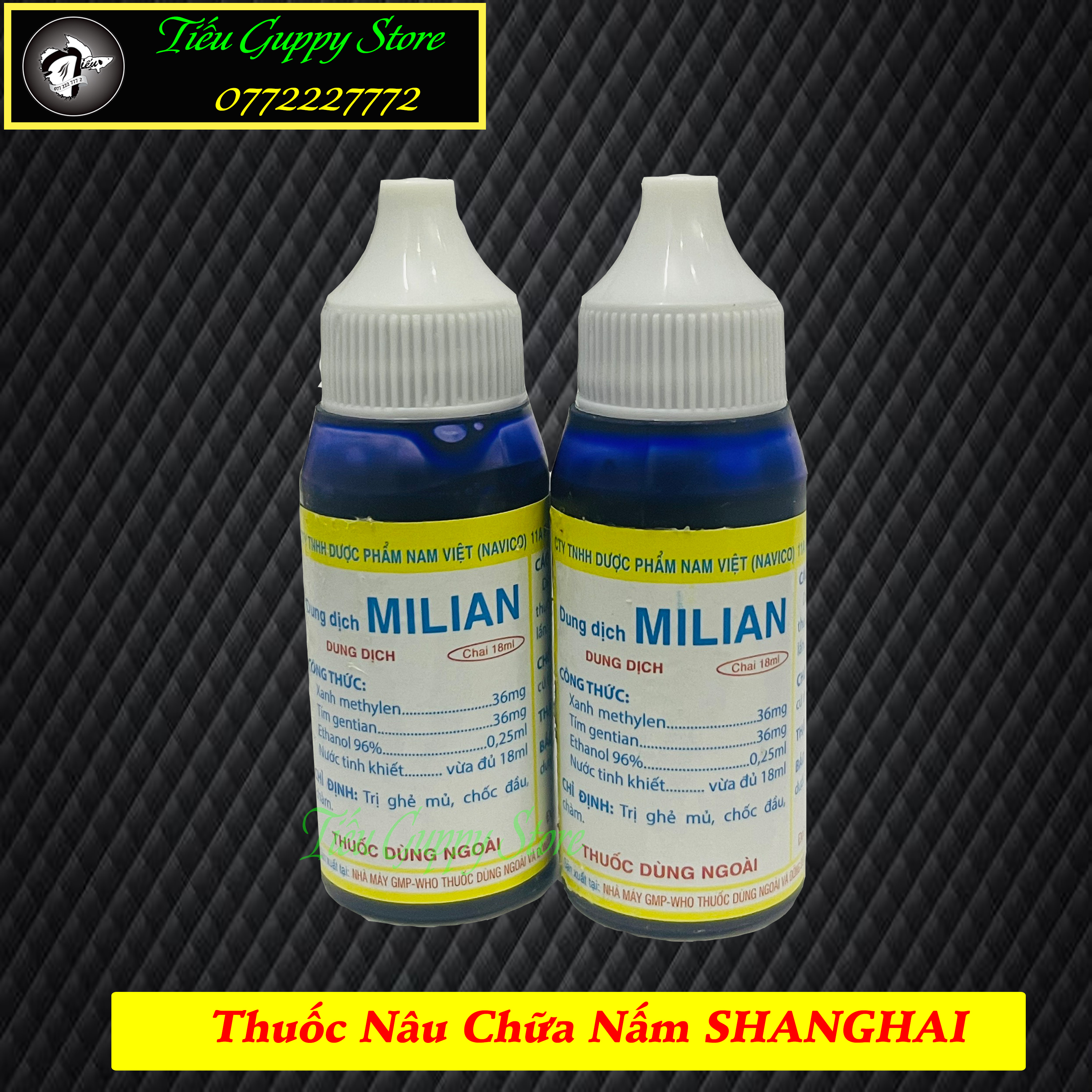 Dung dịch milian, nước xanh sát khuẩn hồ cá