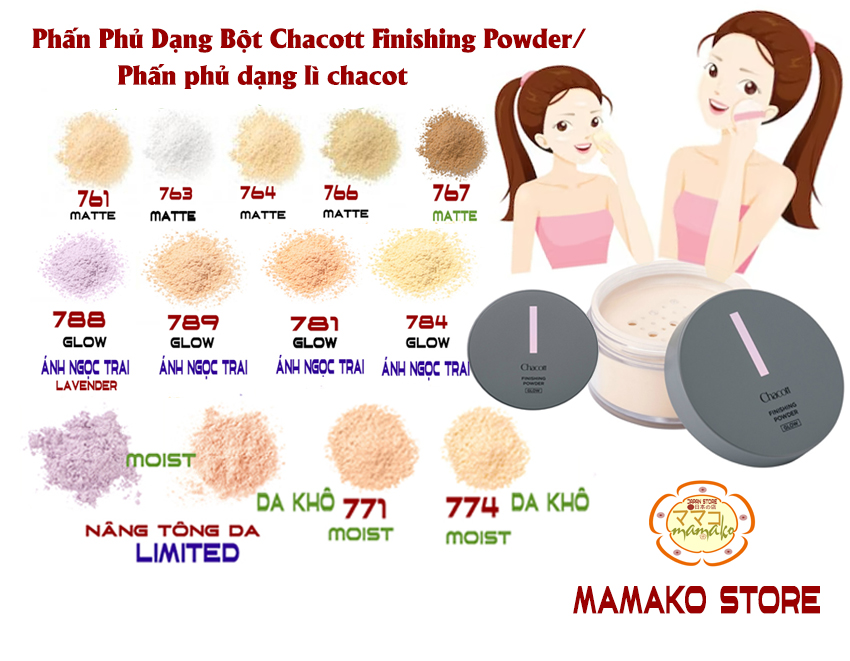 [HCM]Phấn Phủ Dạng Bột Chacott Finishing Powder/Phấn phủ dạng lì chacot/ 4 màu cơ bản