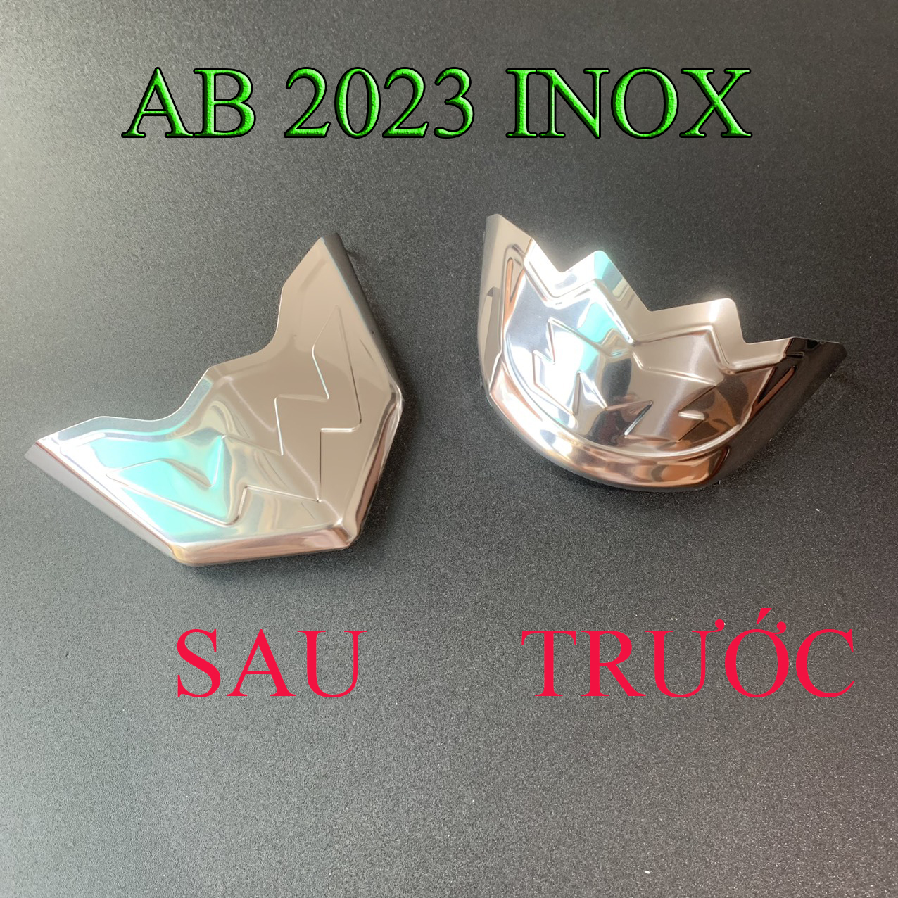 Mỏ dè trước & sau ab 160/125 airblade 2023 inox,bọc mũi dè trước sau ab 2023 , bịt mỏ bịt đuôi dè xe ab 2023, ốp mỏ dè ab 2023