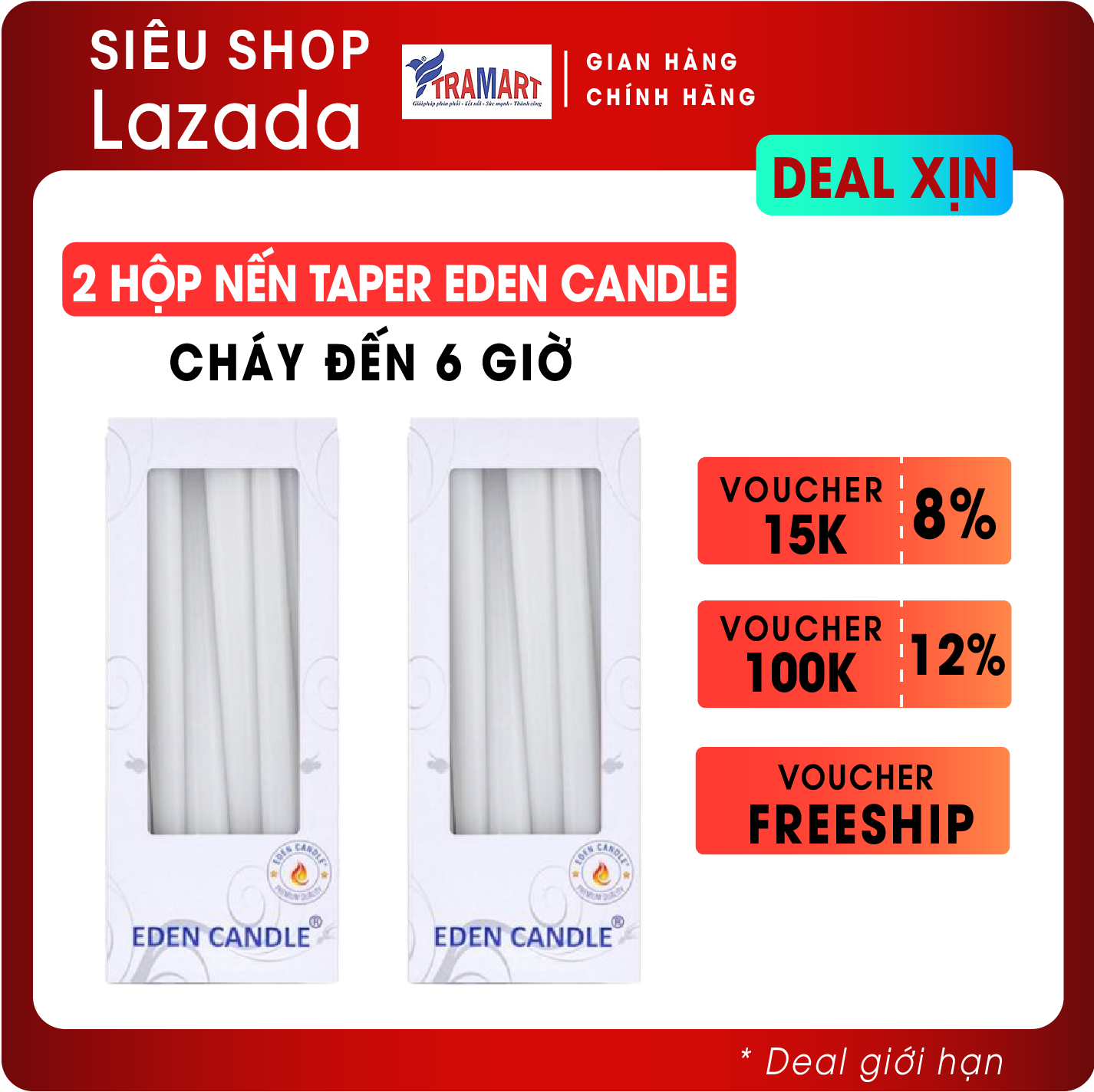 Combo 2 hộp nến taper Eden Candle FTRAMART EDC2331 25cm, nhiều màu sắc tùy chọn, phù hợp nhiều không gian trang trí