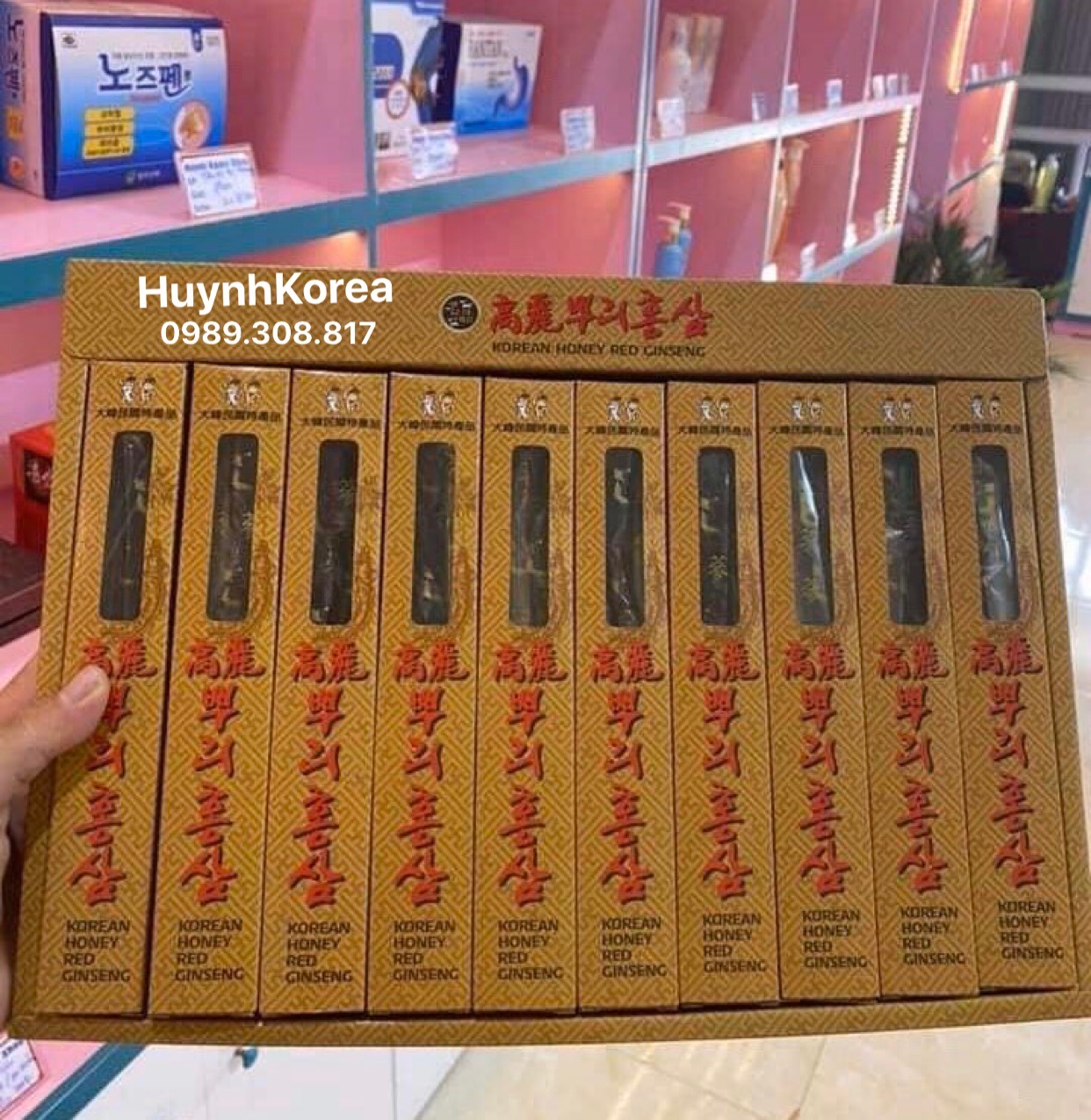 Sâm tẩm mật ong nguyên củ Hàn Quốc hộp 10 củ