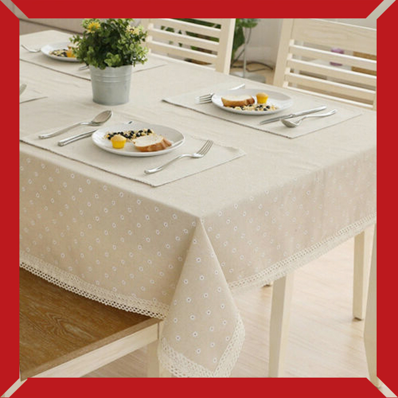 140x220cm Khăn trải bàn viền ren chất lượng cao làm từ vải coton