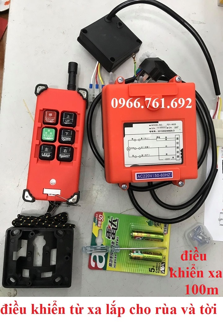 Máy tời điện - điều khiển từ xa lắp cho máy tời và rùa
