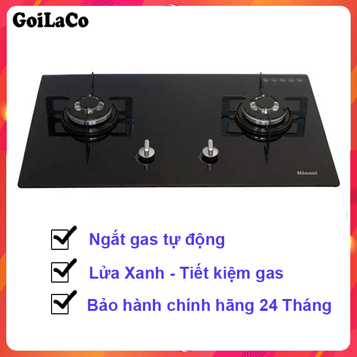 Bếp gas âm Rinnai RVB-212BG – Ngắt gas tự động – Đánh lửa IC - màu đen