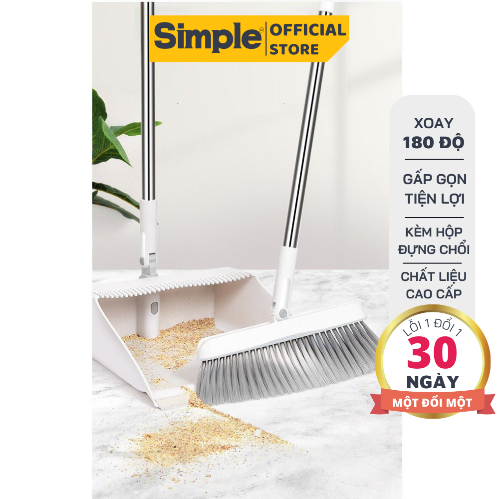 Chổi quét nhà thông minh kèm hộp đựng bụi tiện lợi - Chổi quét bụi xoay 180 độ