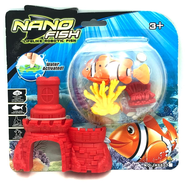 Robot cá hề nano jh6607 - cá cam nhà đỏ