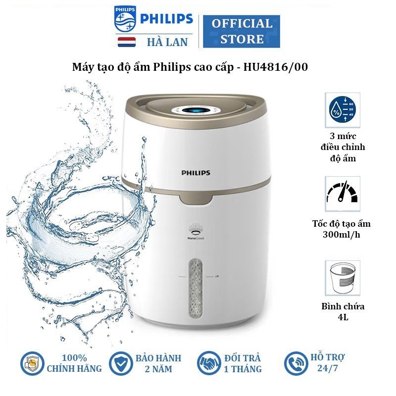 Máy tạo độ ẩm cao cấp thương hiệu philips hu4816/00 - hàng nhập khẩu