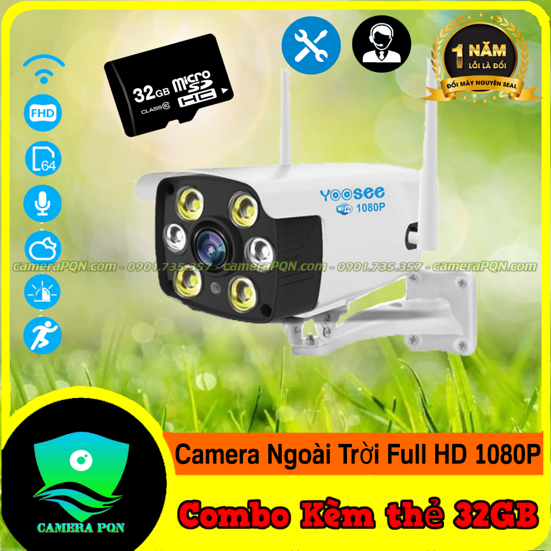 Camera Yoosee ngoài trời  full HD 1080P Kèm thẻ nhớ