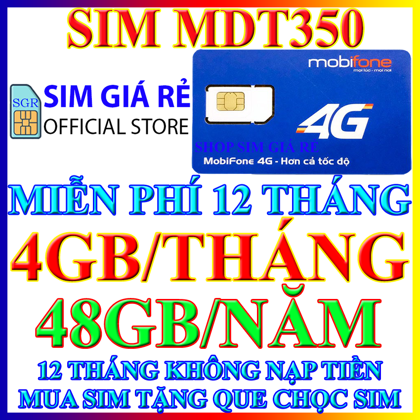 FREESHIP - Sim 4G trọn gói 1 năm không nạp tiền, Sim 4G trọn gói 12 tháng, Sim 4G Mobifone MDT250A MDT250 MDT350 MDT255, Shop Sim Giá Rẻ - CHƯA KÍCH HOẠT.
