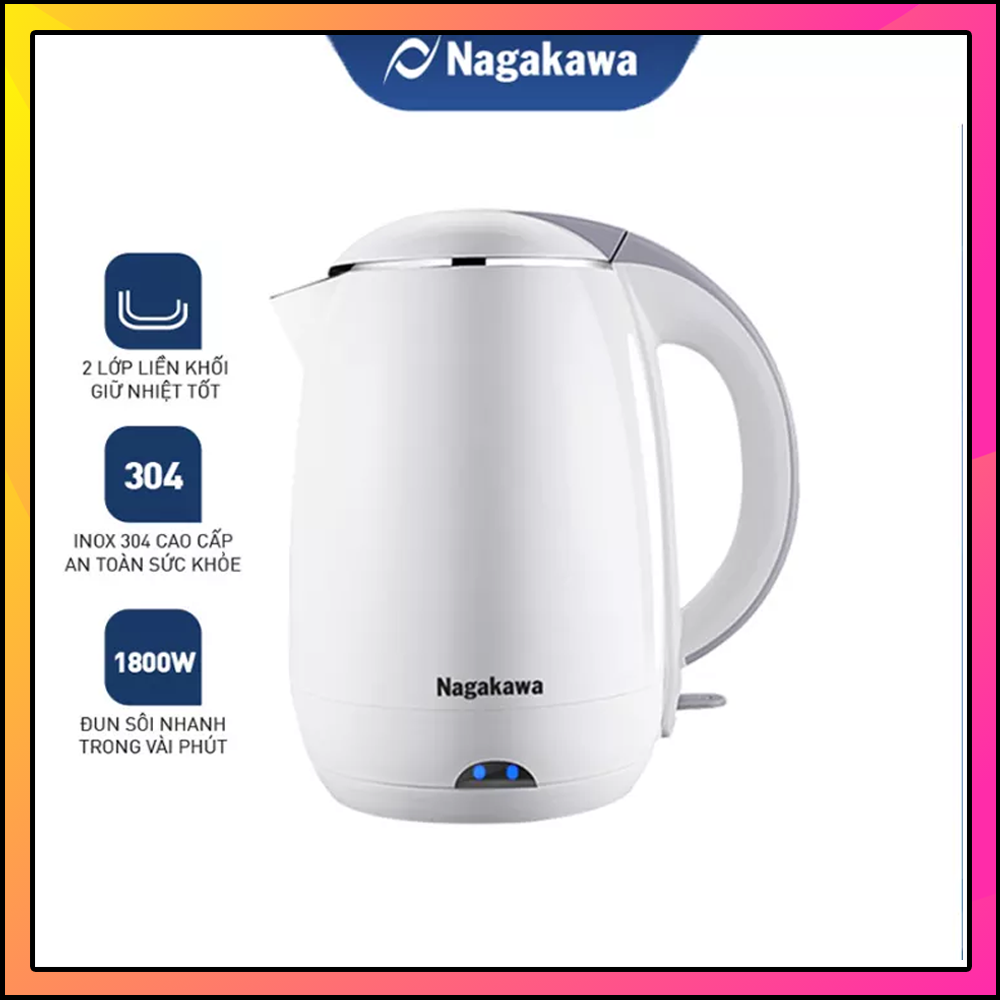 Ấm siêu tốc 2 lớp Nagakawa NAG0314 1,8 lít - GIA DỤNG ĐÓ ĐÂY SHIP COD