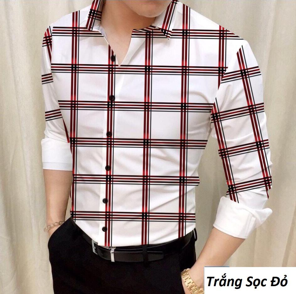 [HCM]ÁO SƠ MI NAM DÀI TAY SỌC CA RÔ SIÊU HÓT NHÉ