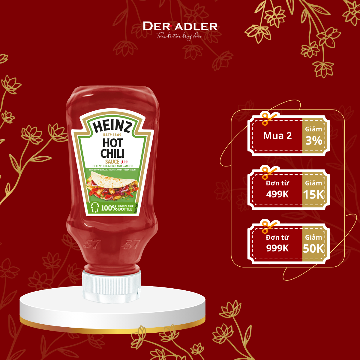 German Product HEINZ spicy chili sauce bottle 220ml