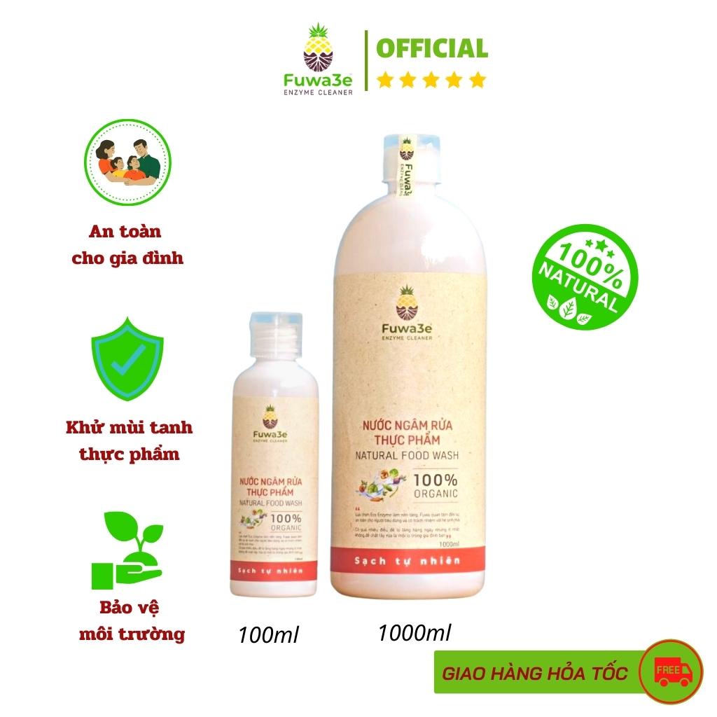 Nước ngâm rửa thực phẩm Fuwa3e hữu cơ organic, nước rửa rau củ quả loại bỏ bụi bẩn khử mùi các chất tanh 100ml đến 1000ml