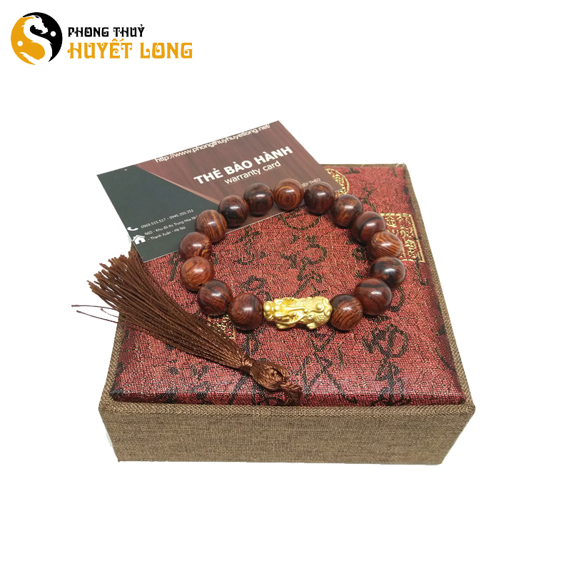 Vòng Gỗ Sưa Đỏ Mix Tỳ Hưu Bạc Xi Vàng, Vòng Tay Gỗ Phong Thủy, Vòng Tay May Mắn Bình An - Tài Lộc - May Mắn