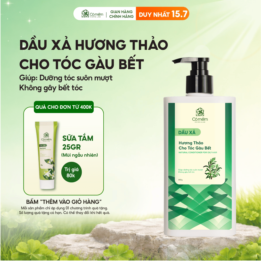 Dầu Xả Hương Thảo Dành Cho Tóc Gàu Bết Dưỡng Tóc Suôn Mượt Bồng Bềnh Cỏ Mềm