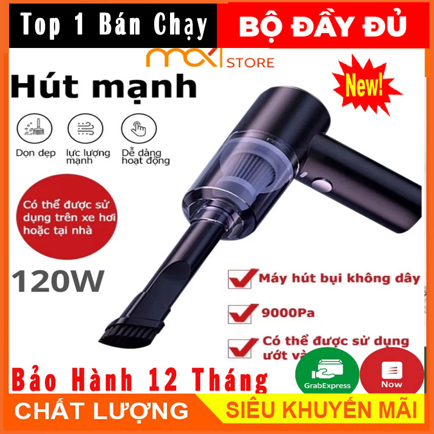 Máy hút bụi cầm tay không dây siêu mini lực hút cực mạnh 9000pa - 120w, sạc usb