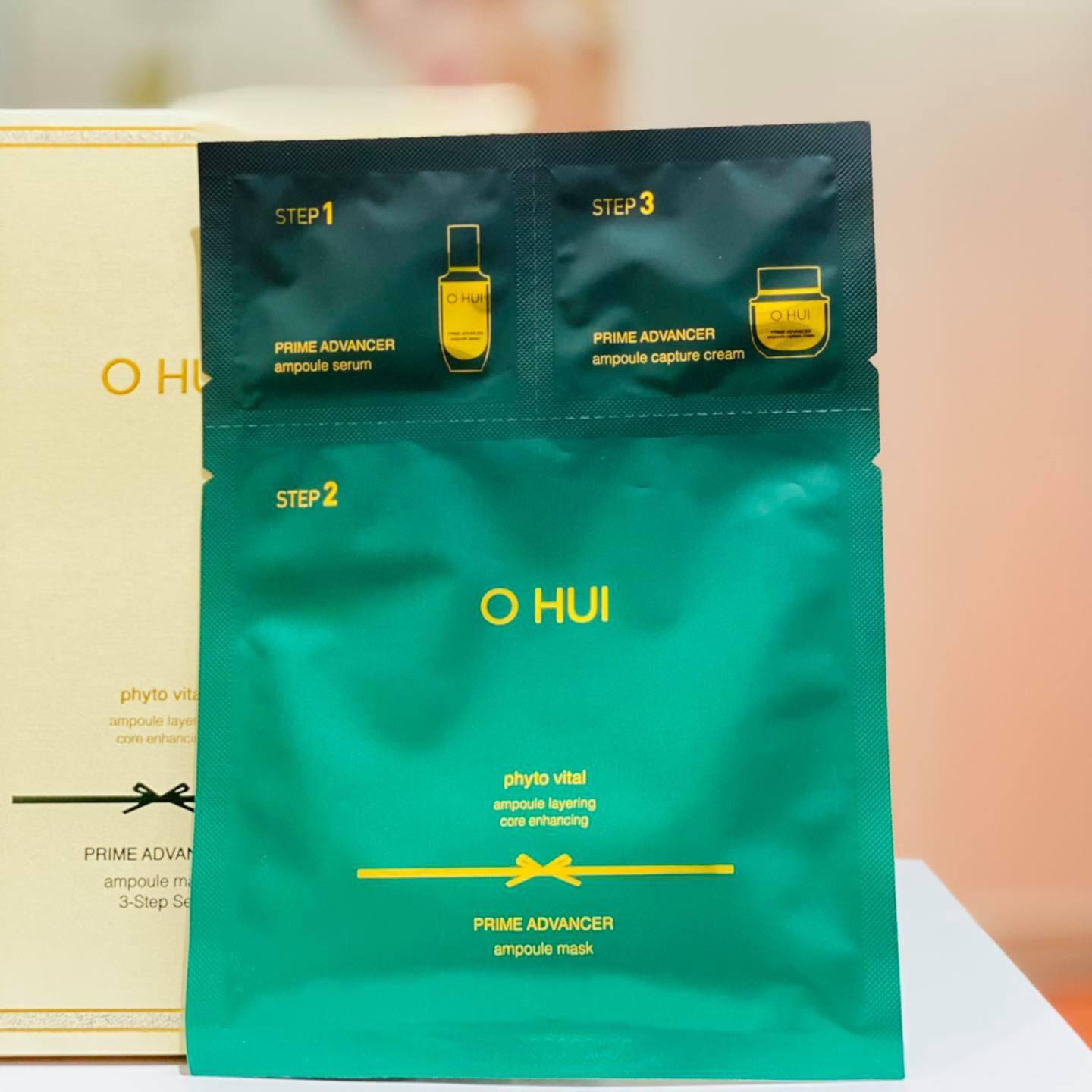Mặt nạ 3 bước chống lão hoá ohui prime advancer ampoule mask 3 step