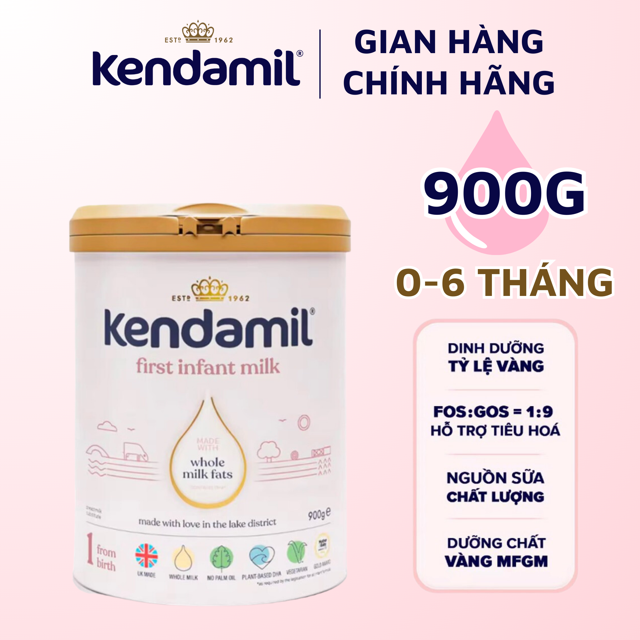 Sữa Công Thức Nguyên Kem Kendamil Số 1