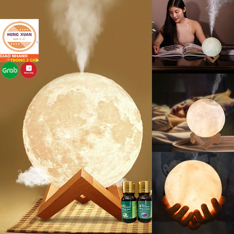 Máy Xông Tinh Dầu Mặt Trăng/ Đèn Ngủ Khuếch Tán Tinh Dầu Tạo Sự Thơm Mát Cho Căn Phòng Bạn