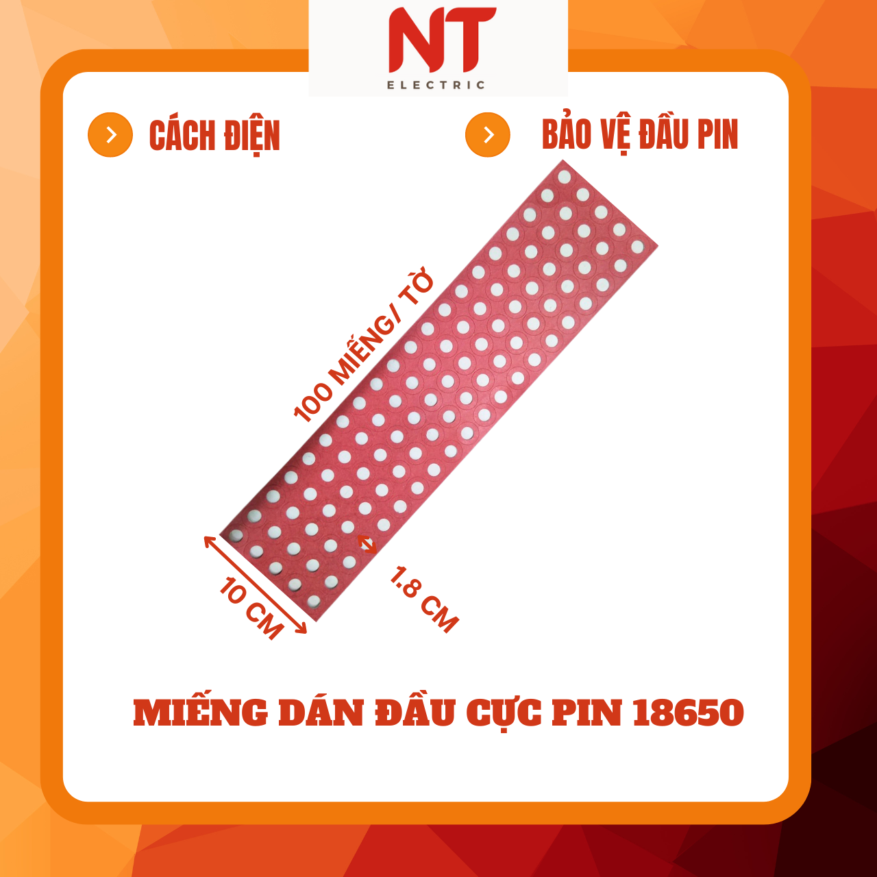 Giấy dán đầu pin 18650-bảo vệ đầu pin và kẽm