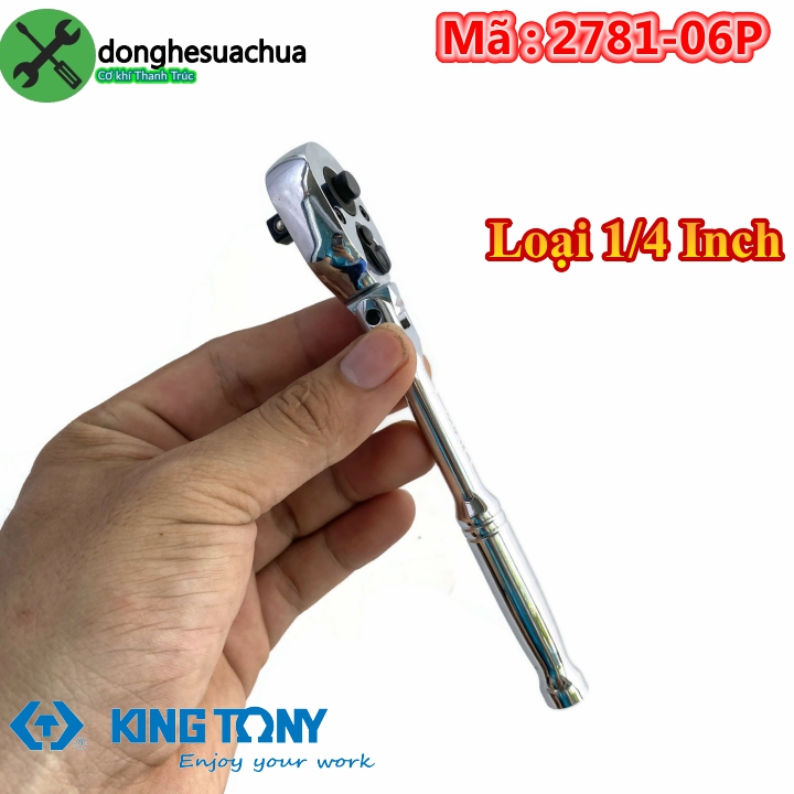 Cần siết tự động 1/4 kingtony 2781-06p dài 150mm gật gù có nút nhấn