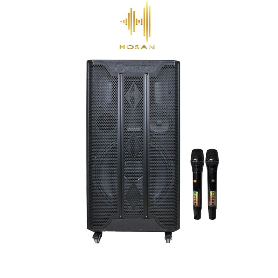 Loa kéo Arirang MK3 / MK3 Max nâng cấp - Loa di động hát karaoke thùng gỗ kết nối bluetooth tặng kèm micro không dây, công suất 800W
