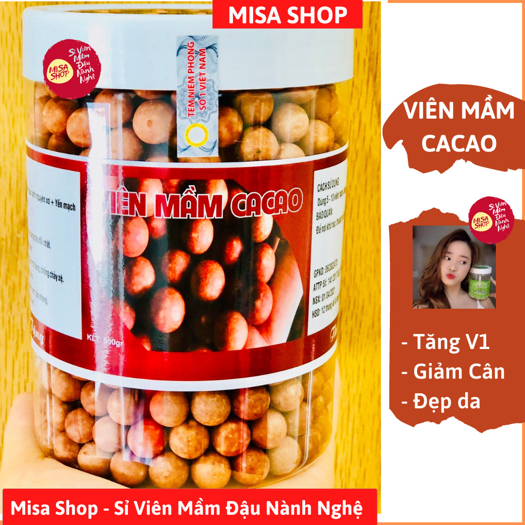 500gr Viên mầm Cacao, mầm đậu nành tăng vòng 1, nở ngực, đẹp da, giảm cân|Misa Shop - Sỉ Viên Mầm Đậu Nành Nghệ