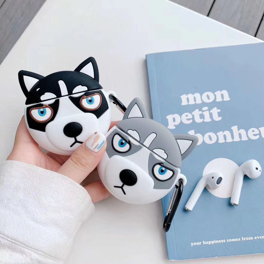 Ốp tai nghe airpods 1/2 Chó Husky siêu đáng yêu - Vỏ đựng tai nghe i11, i12 1138CAHK