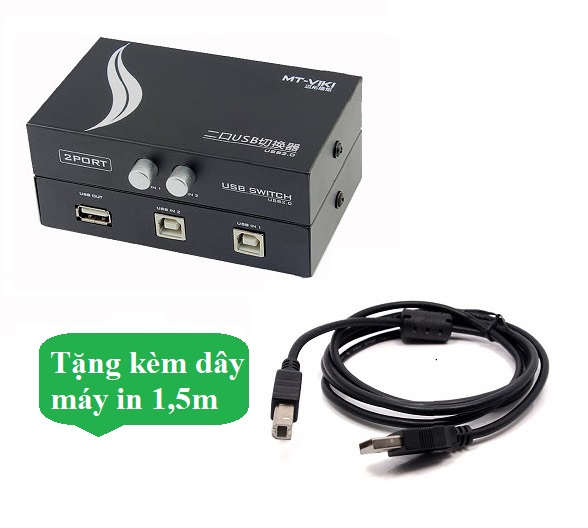 Bộ chia 2 máy tính dùng chung 1 máy in Switch USB MT-VIKI Tặng kèm Dây máy in dài 1.5m