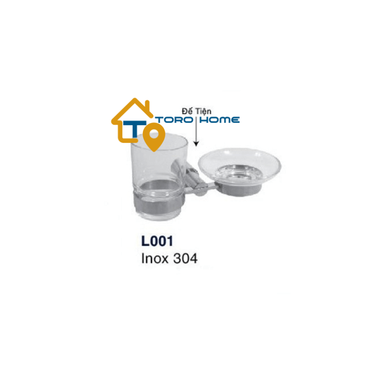 Kệ đựng ly, kệ 1 ly 1 kệ xà bông inox 304 l001 toro home, cam kết chất liệu inox chuẩn 304