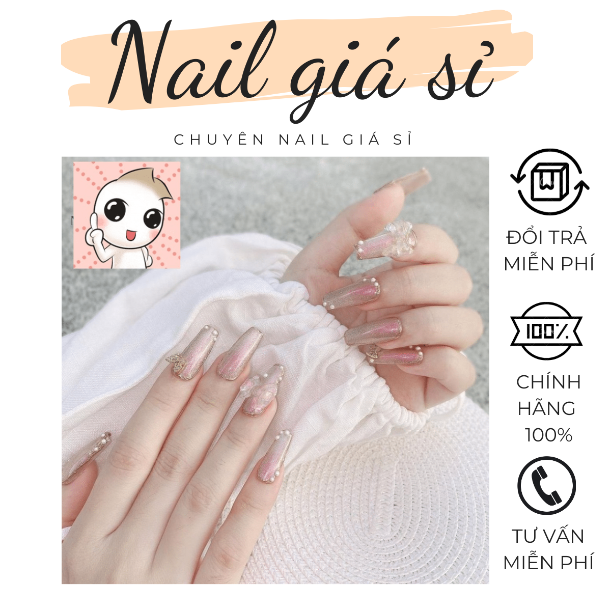 Set 500 móng nối tay form hàn đủ size từ 0 đến 9