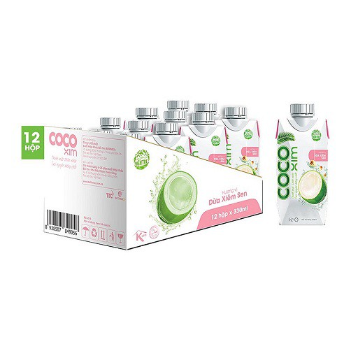 Thùng 12 chai nước dừa Cocoxim 330ml