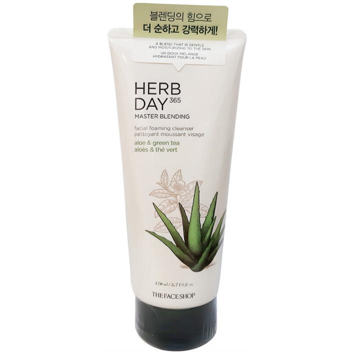 (Hạn T9/2024 xả lỗ) Sữa rửa mặt Herb Day 365 Master Blending Aloe & Green Tea 170ml