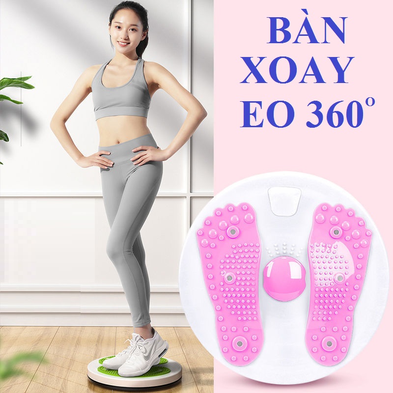 Đĩa Xoay Eo Tập Thể Dục 360 Độ - Bàn Xoay Tập Cơ Bụng Eo Thon Giảm Cân Tại Nhà (Tặng Thước Dây)