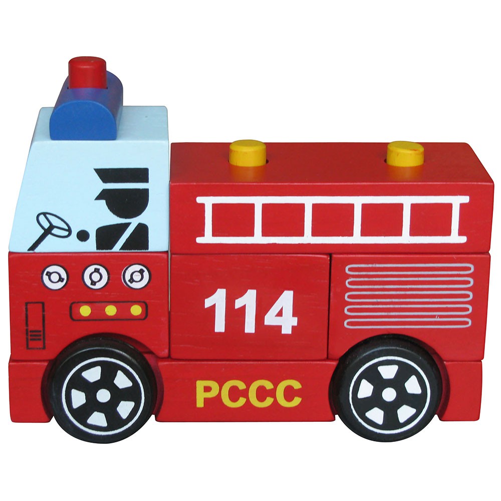 Combo 4 mô hình xe lắp ráp cứu thương, cứu hỏa, xe bồn và cảnh sát ...