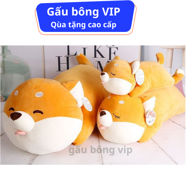 Gấu Bông Chó Shiba Lè Lưỡi Có Khóa Kéo Gấu Bông VIP TPHCM, Thú Nhồi Bông Con Chó Shiba Inu Qùa Tặng Cao Cấp